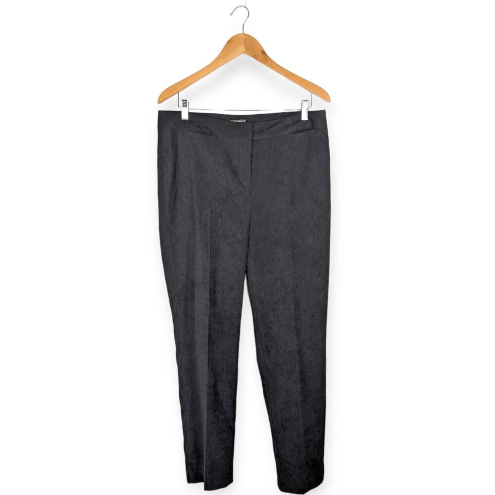 J. McLaughlin Black Textured‎ Faux Suede Straight Leg Dress Pants Size 12